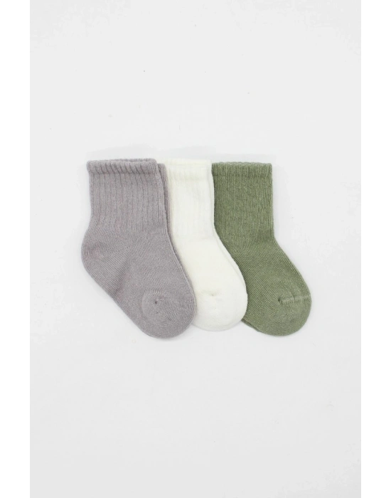 ® Koala Boy 3lü Penye Soket Çorap 10133 Gri