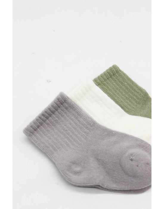Koala Boy 3lü Penye Soket Çorap 10133 Gri