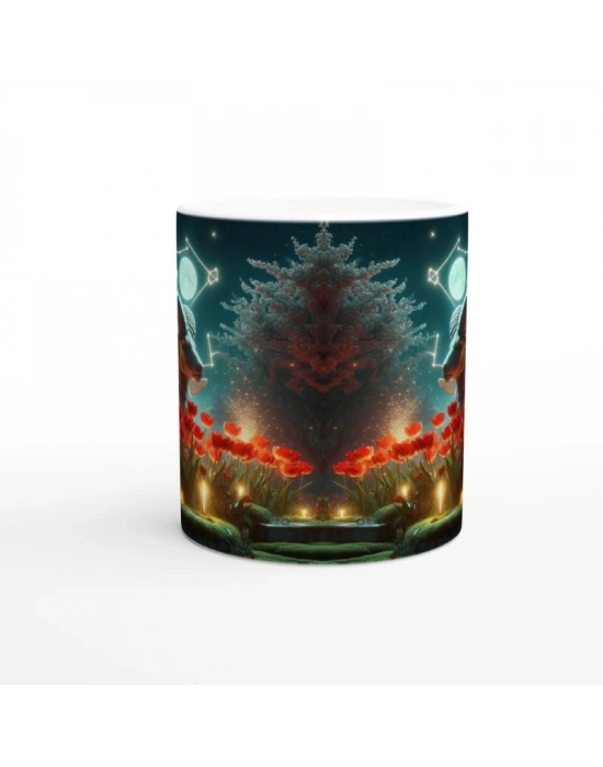 Koç Burcu Baskılı Kahve Kupası - Ay ışığında Zodyak Bahçesi Vs4