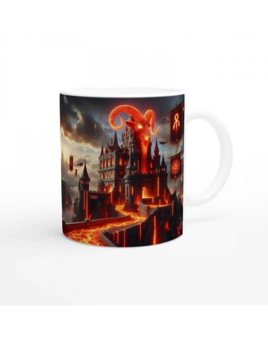 Koç Burcu Baskılı Kahve Kupası - Burçlar Krallığı Şatosu Vs1