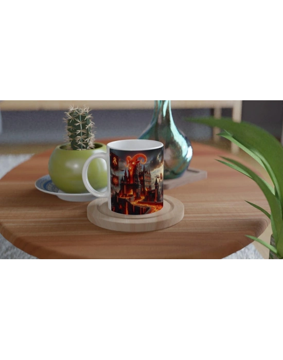 Koç Burcu Baskılı Kahve Kupası - Burçlar Krallığı Şatosu Vs1