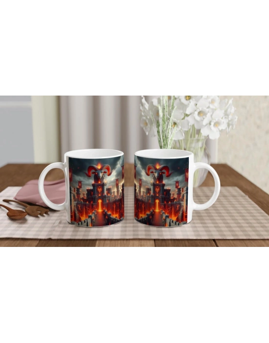 Koç Burcu Baskılı Kahve Kupası - Burçlar Krallığı Şatosu Vs4