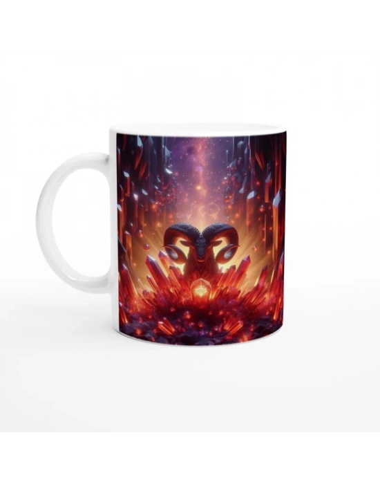 Koç Burcu Baskılı Kahve Kupası - Büyülü Kristal Mağarası Temalı Vs1