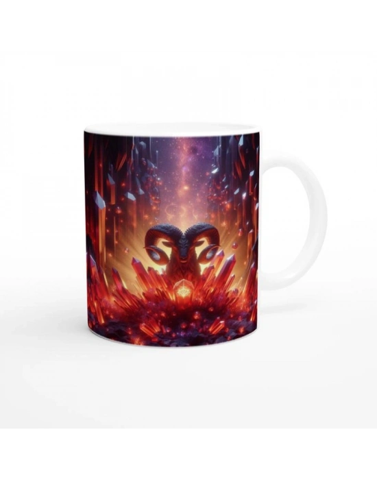 Koç Burcu Baskılı Kahve Kupası - Büyülü Kristal Mağarası Temalı Vs1