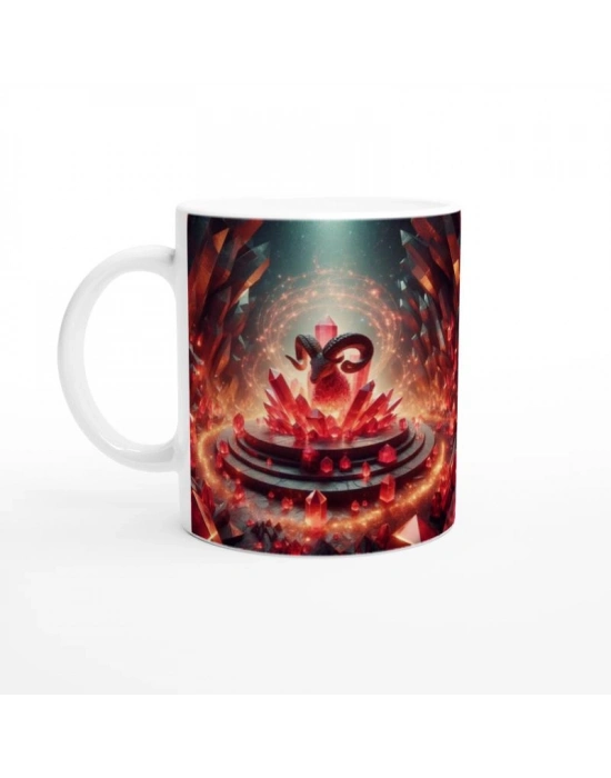 Koç Burcu Baskılı Kahve Kupası - Büyülü Kristal Mağarası Temalı Vs3