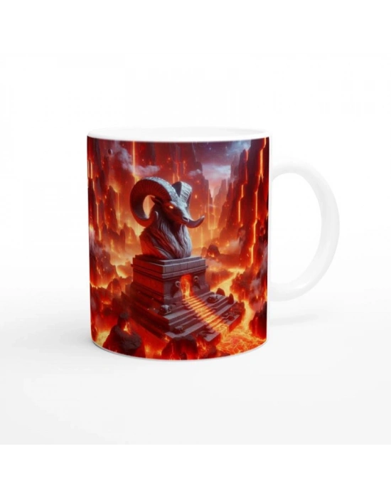 Koç Burcu Baskılı Kahve Kupası - Elementsel Doğa Krallığı Temalı Vs3