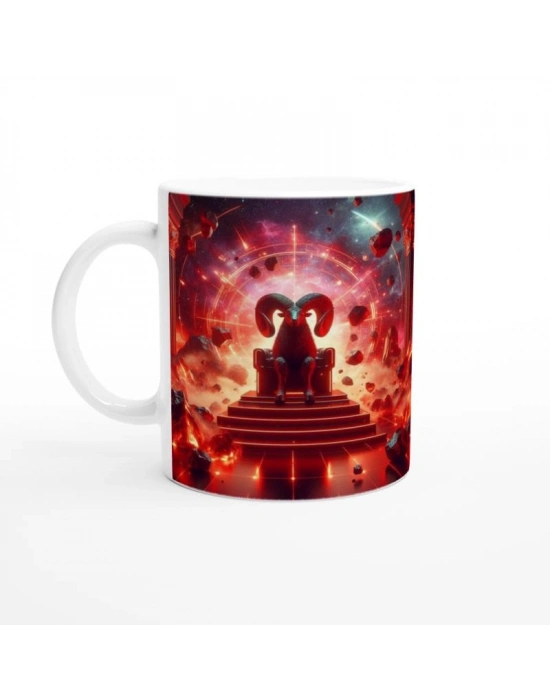 Koç Burcu Baskılı Kahve Kupası - Galaktik Taht Odası Temalı Vs2