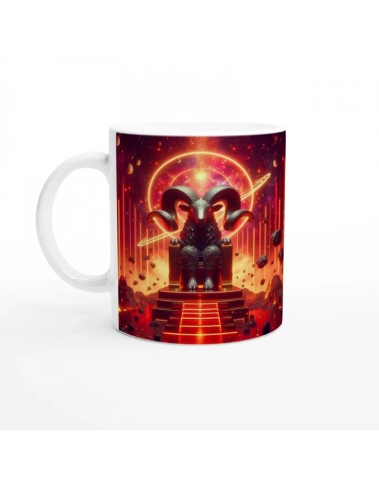 Koç Burcu Baskılı Kahve Kupası - Galaktik Taht Odası Temalı Vs3
