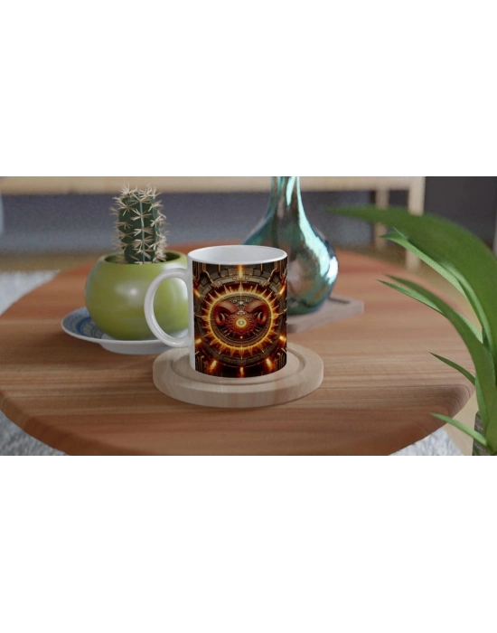 Koç Burcu Baskılı Kahve Kupası - Zamanın Çarkları Astroloji Mekanizması Vs1