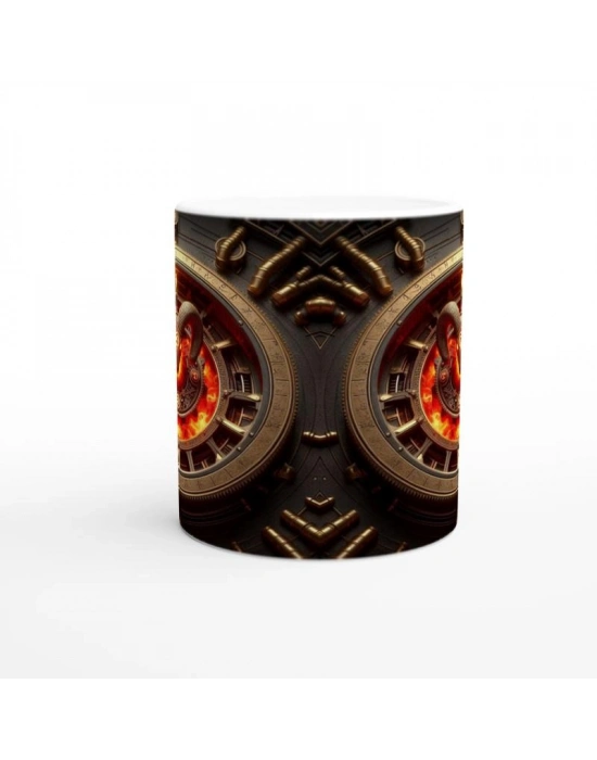 Koç Burcu Baskılı Kahve Kupası - Zamanın Çarkları Astroloji Mekanizması Vs3