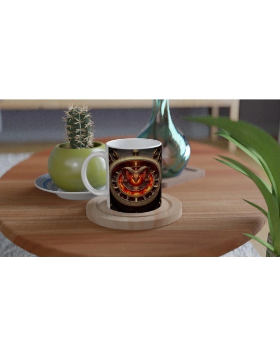 Koç Burcu Baskılı Kahve Kupası - Zamanın Çarkları Astroloji Mekanizması Vs3