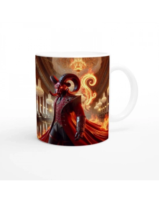 Koç Burcu Baskılı Kahve Kupası - Zodyak Maskeli Balo Vs1