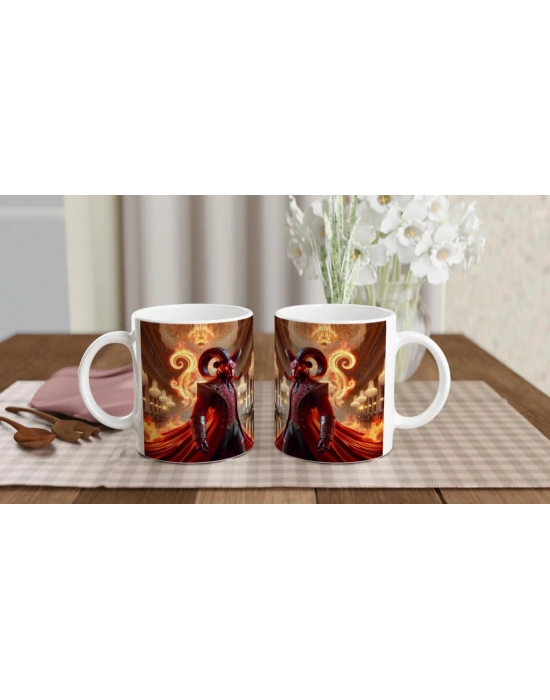 Koç Burcu Baskılı Kahve Kupası - Zodyak Maskeli Balo Vs1