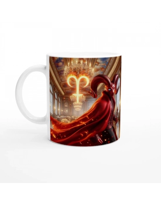 Koç Burcu Baskılı Kahve Kupası - Zodyak Maskeli Balo Vs2