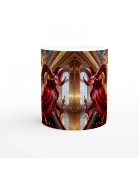 Koç Burcu Baskılı Kahve Kupası - Zodyak Maskeli Balo Vs2