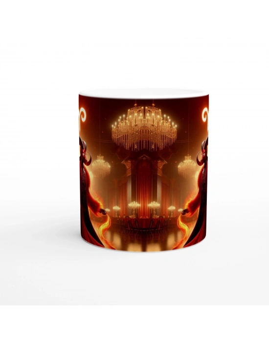 Koç Burcu Baskılı Kahve Kupası - Zodyak Maskeli Balo Vs4