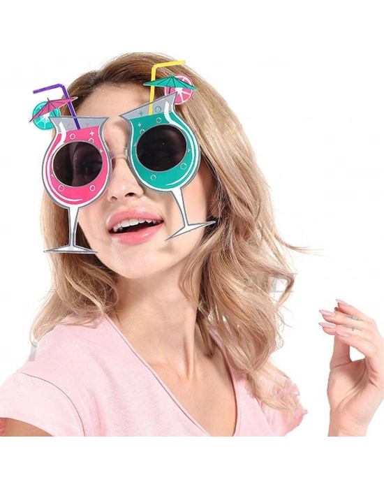 Kokteyl Temalı Hawaii Yaz Partisi Gözlüğü 15x16 Cm