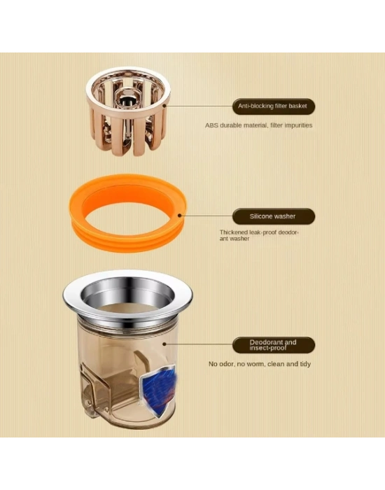 Koku ve Geri Akış Önleyici Gider Aparatı