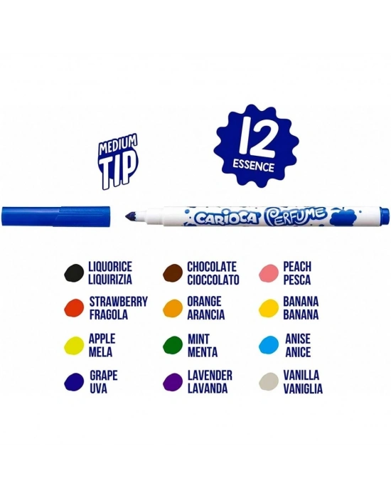 Kokulu Keçeli Boya Kalemi 12li