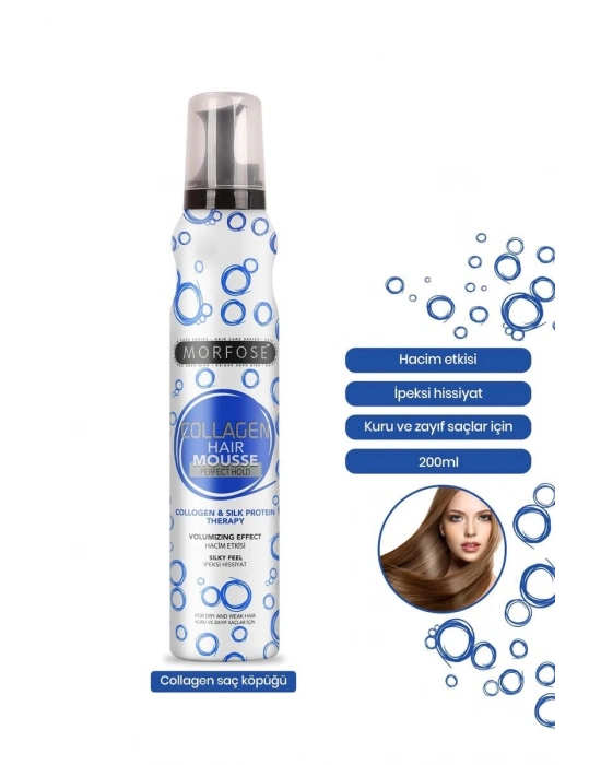 Kolajen Saç Köpük 200 ML - Besleyici Parlak Görünüm - mrfs