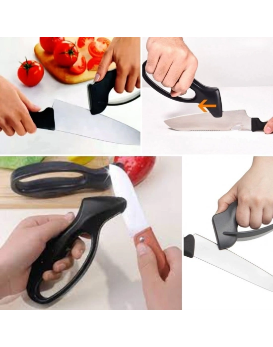 ®  Kolay Tutuş Saplı Paslanmaz Çelik Manuel Bıçak Bileme Aleti