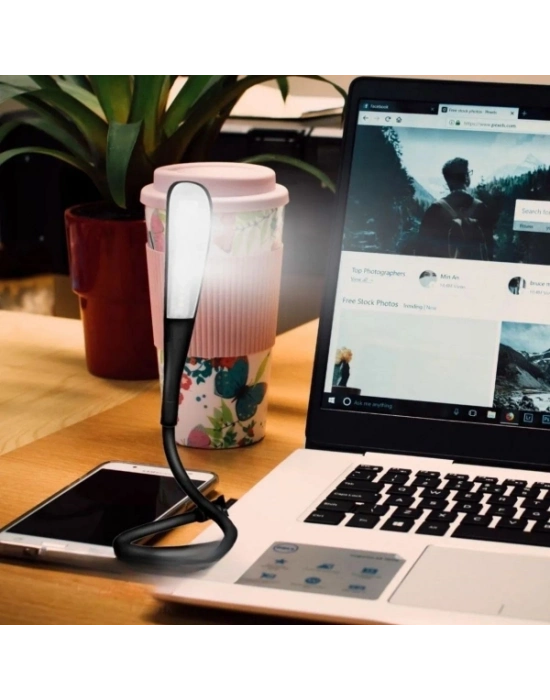 Kompakt USB Siyah 14 Ledli 3 Kademeli Dokunmatik Okuma Lambası