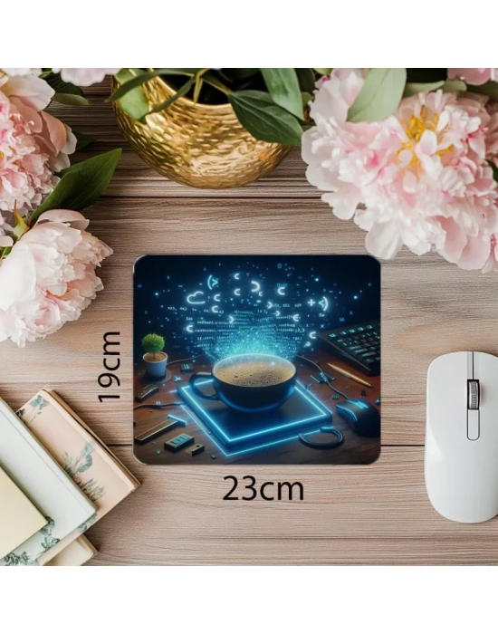 Komut Satırı Üzeri Kahve Lekeli Mousepad - 19x23 cm 2 mm Dikdörtgen İthal Baskılı Mouse Pad