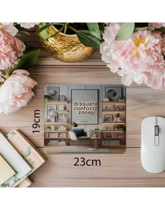 Konfor Alanını Kır Temalı Parlak Mouse Pad - 19x23 cm 2 mm Dikdörtgen İthal Baskılı Mouse Pad