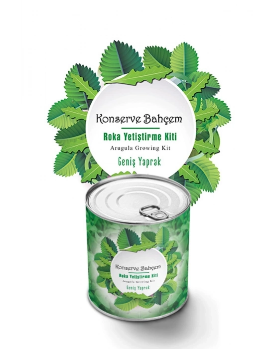 ®  Konserve Bahçem Evde Konservede İri Yapraklı Roka Yetiştirme Kiti