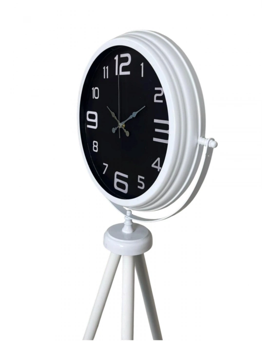 Kontrast Tasarım Beyaz Tripod Ayaklı Saat