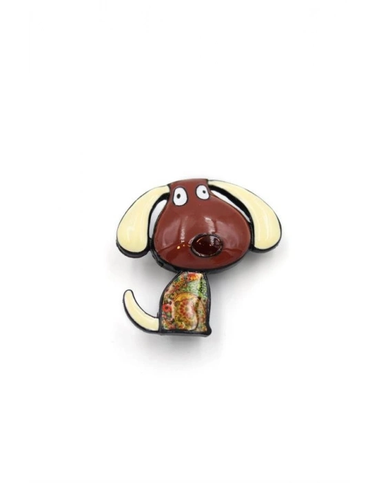 Köpek Broş - Kahverengi