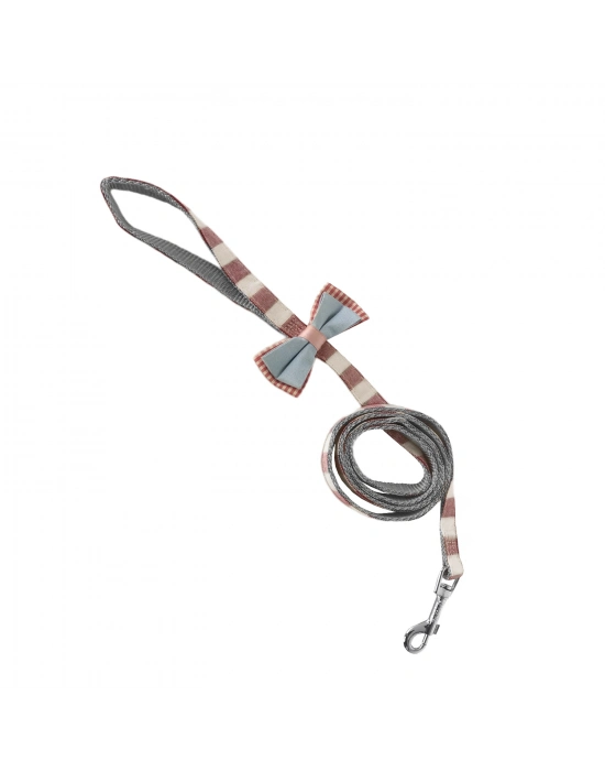 Köpek Göğüs Tasma Seti Ekose Desenli Papyonlu 1.5 cm*35-48 cm Kırmızı