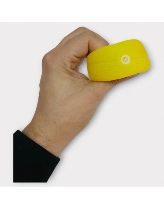 Köpek Oyuncağı - Plastik Düdüklü Top - Sarı