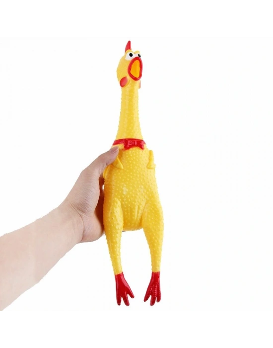 Köpekler İçin Düdüklü Horoz - Ses Çıkaran Tavuk Kedi Köpek Oyuncağı 16 Cm