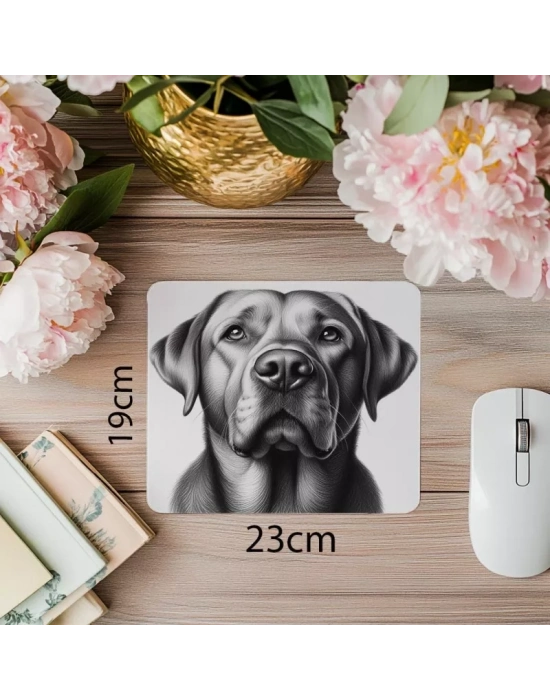 Köpekseverler İçin El Çizimi Mouse Pad - 19x23 cm 2 mm Dikdörtgen İthal Baskılı Mouse Pad