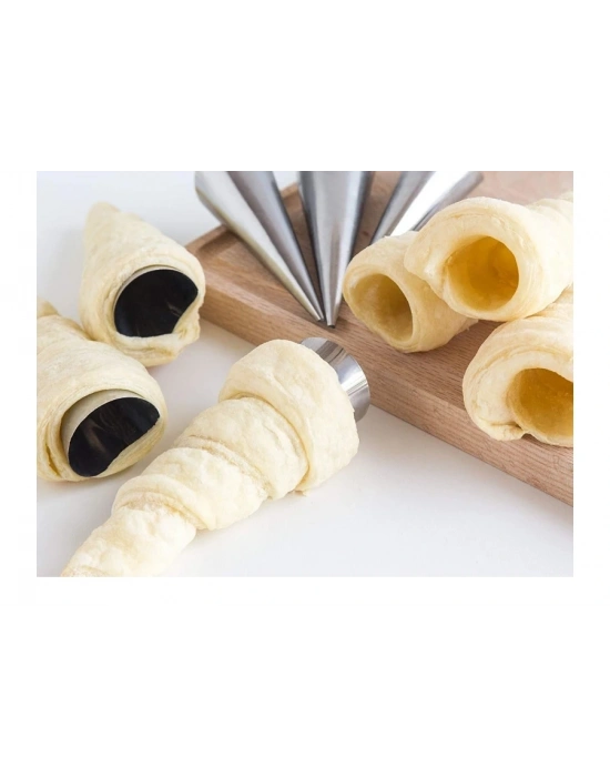 Kornet Kurabiye Şekil Verici - Paslanmaz  Korneo Kalıbı 6 Lı