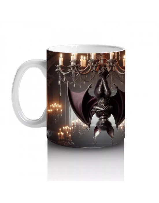 Kostümlü Hayvanlar ve Balkabaklarıyla Sevimli Cadılar Bayramı Baskılı Kupa