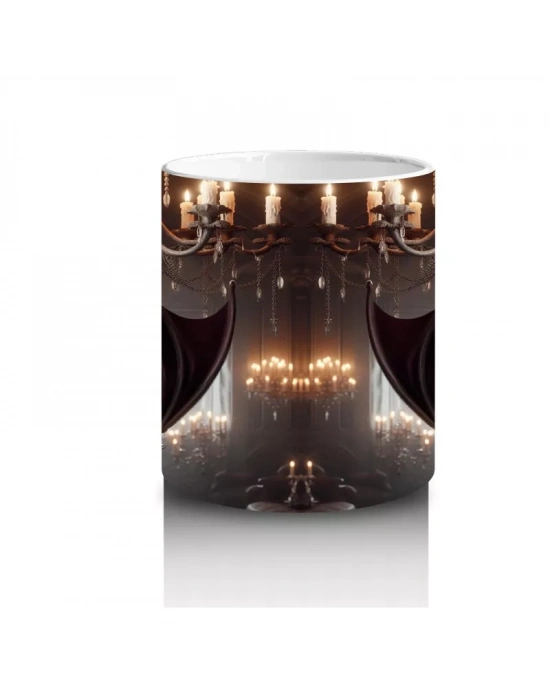 Kostümlü Hayvanlar ve Balkabaklarıyla Sevimli Cadılar Bayramı Baskılı Kupa