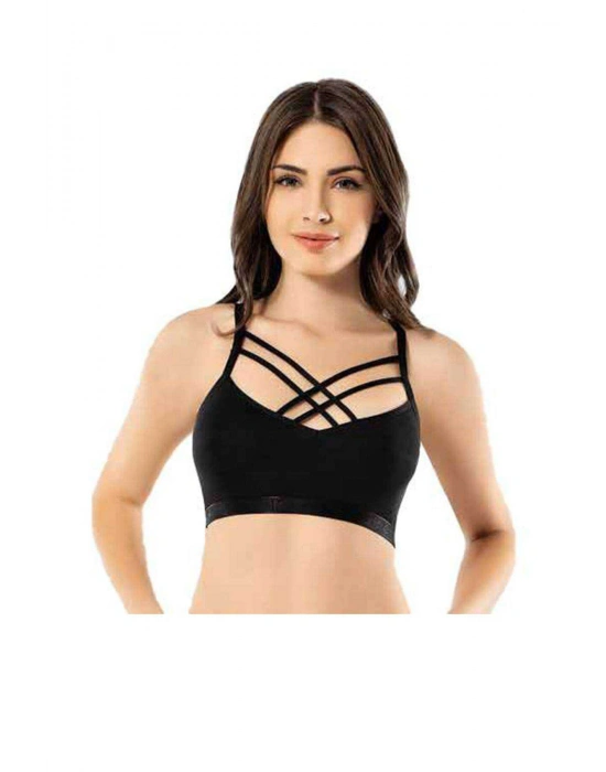 Kota Siyah Çapraz İpli Büstiyer