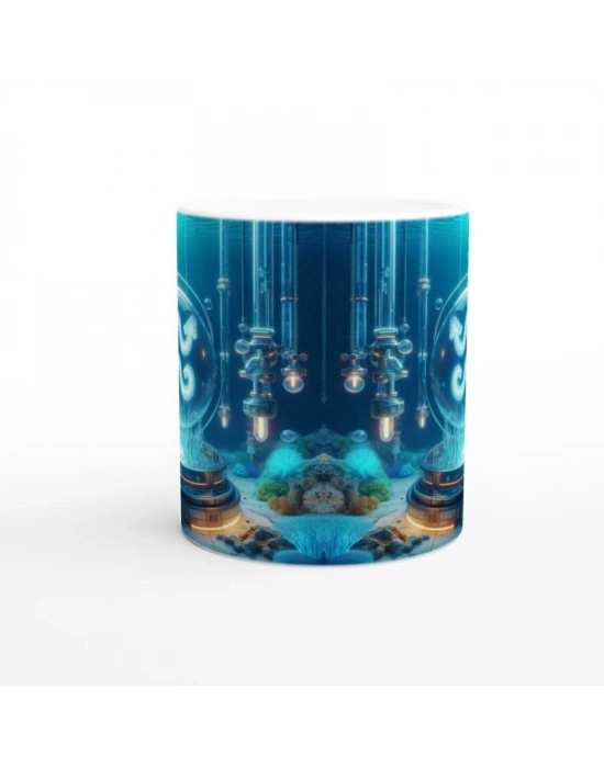 Kova Burcu Baskılı Kahve Kupası - Astral Denizaltı Dünyası Vs1