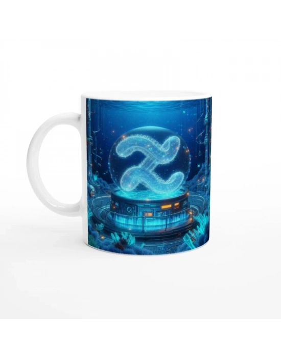 Kova Burcu Baskılı Kahve Kupası - Astral Denizaltı Dünyası Vs2