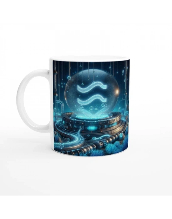 Kova Burcu Baskılı Kahve Kupası - Astral Denizaltı Dünyası Vs3