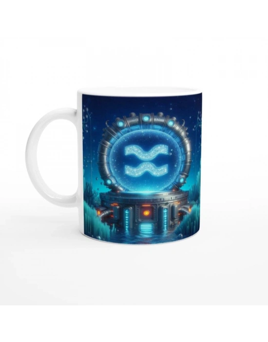 Kova Burcu Baskılı Kahve Kupası - Astral Denizaltı Dünyası Vs4