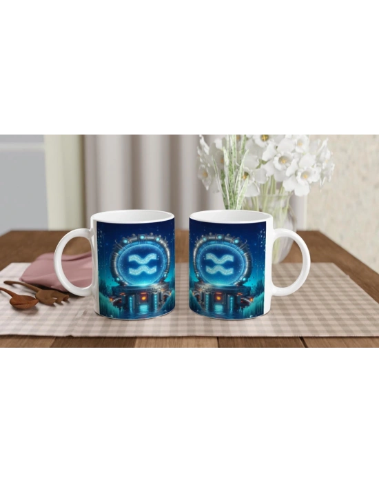 Kova Burcu Baskılı Kahve Kupası - Astral Denizaltı Dünyası Vs4