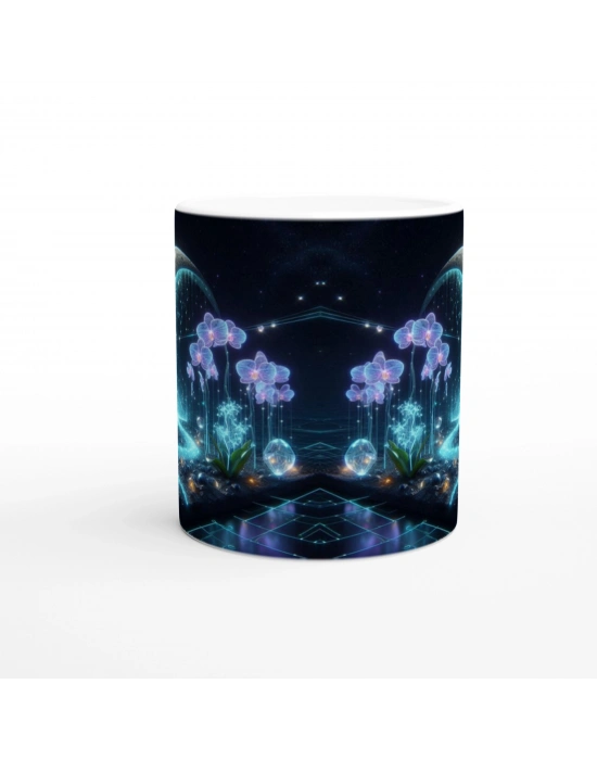 Kova Burcu Baskılı Kahve Kupası - Ay ışığında Zodyak Bahçesi Vs4