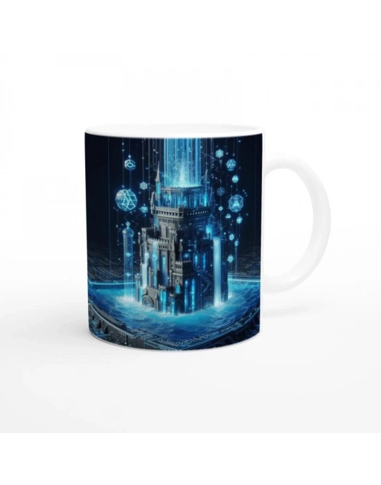 Kova Burcu Baskılı Kahve Kupası - Burçlar Krallığı Şatosu Vs1