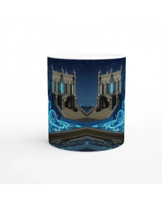 Kova Burcu Baskılı Kahve Kupası - Burçlar Krallığı Şatosu Vs2