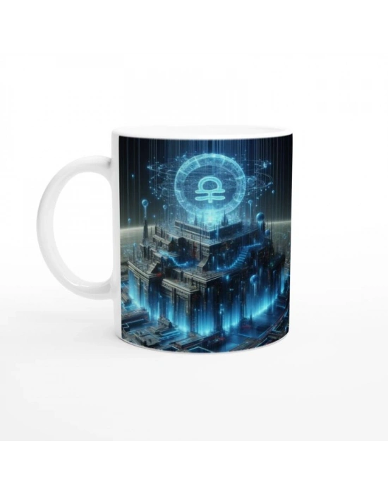 Kova Burcu Baskılı Kahve Kupası - Burçlar Krallığı Şatosu Vs3