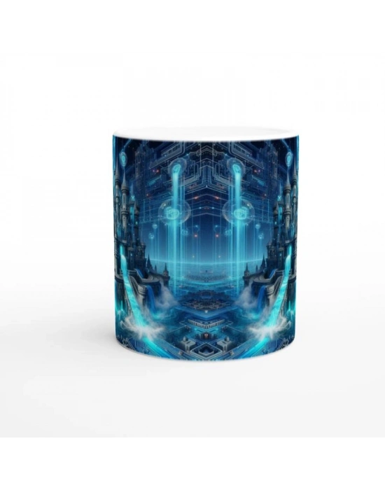 Kova Burcu Baskılı Kahve Kupası - Burçlar Krallığı Şatosu Vs4