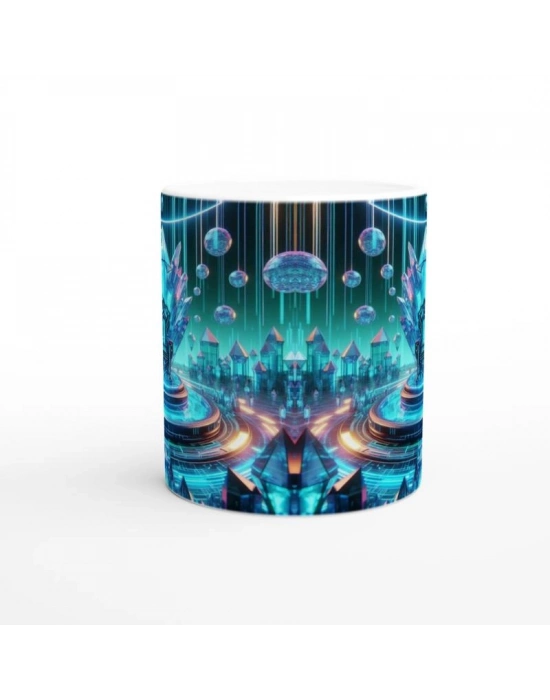 Kova Burcu Baskılı Kahve Kupası - Büyülü Kristal Mağarası Temalı Vs2